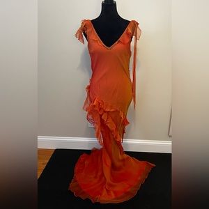 Vintage Christian Dior Silk Formal Dress